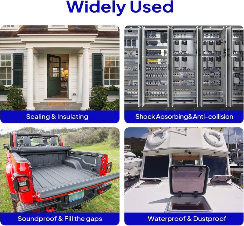 EdgeSeal شريط ختم مطاطي على شكل D، 1" ختم منزلق ذاتي اللصق من مطاط EPDM، شريط عازل قوي للاستخدامات الثقيلة لملء الفجوات، مناسب للسيارة، الشاحنة، RV، القارب وتطبيقات المنزل (25 قدم)  - Image 5